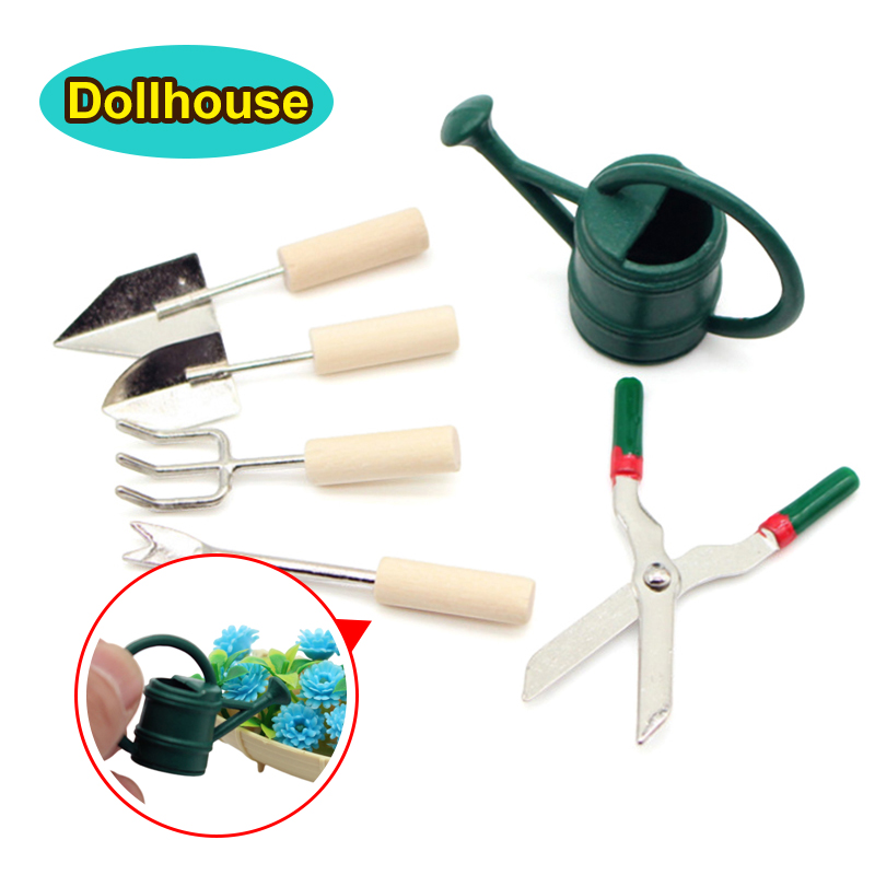 Gardening Tools Vegetables - 1/12 Dollhouse Simulation Watering Can Spade