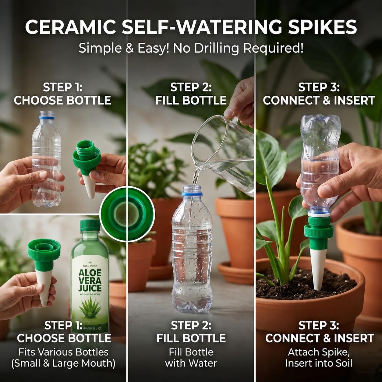 Terracotta Watering Spikes for - Automatic Plant Waterer 评论和价格