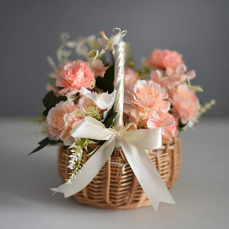 Hand-woven Wedding Flower Bask - Gardening Tools Girls 评论和价格