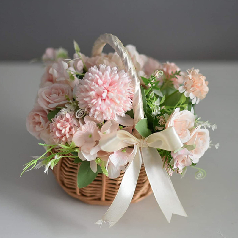 Hand-woven Wedding Flower Bask - Gardening Tools Girls 评论和价格