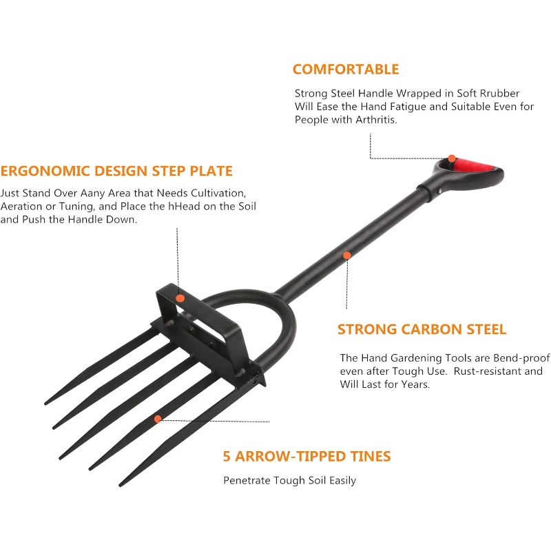 Heavy Duty 5 Tine Pitchfork Ga - Spade Digging Fork 评论和价格
