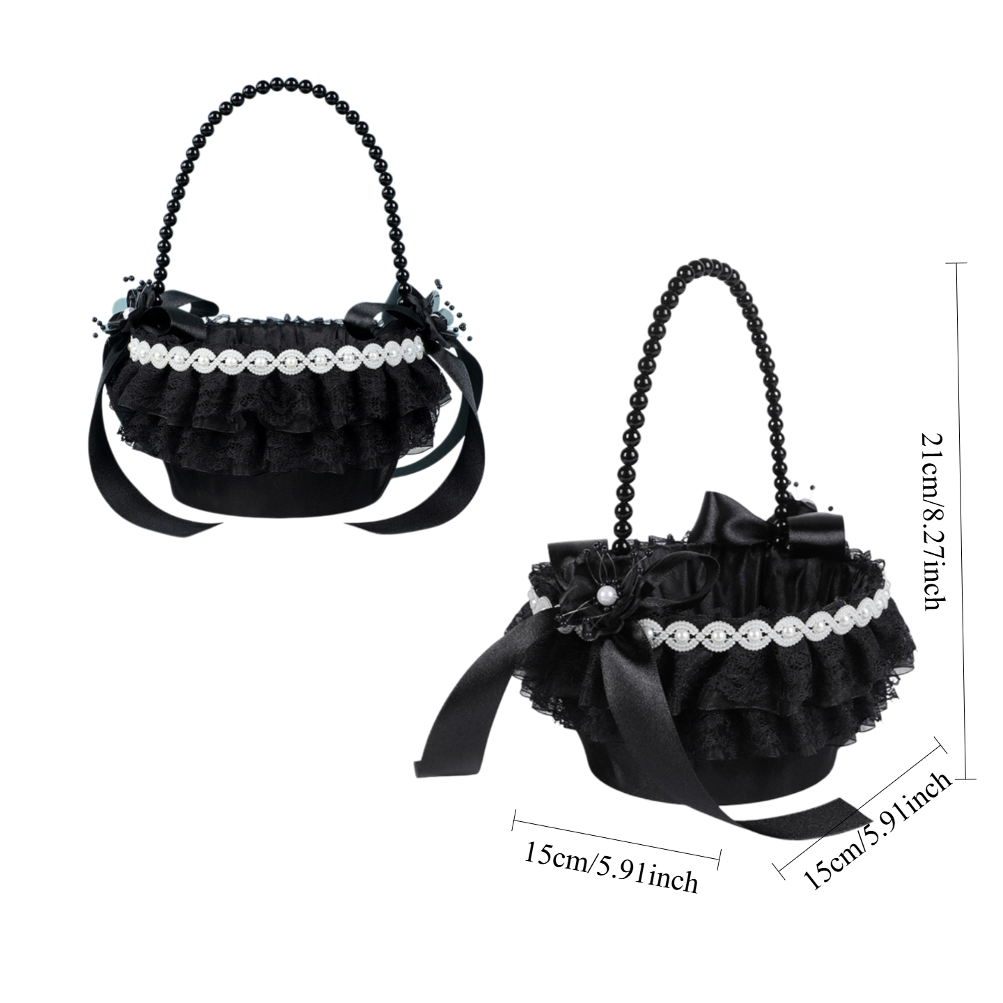 2 Pcs Wedding Black Flower Bas - Gardening Tools Girls 评论和价格